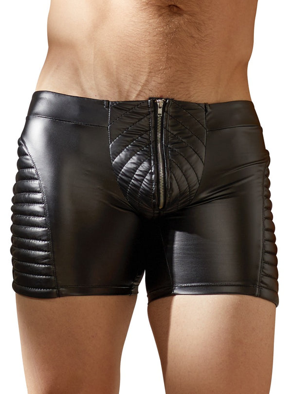 Schwarze Herren-Biker-Pants im Mattlook mit abgesteppten Partien von NEK – Ansicht 2