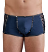 Blau-schwarze Herren-Mikrofaser-Pants im Mattlook mit abknöpfbarem Beutel von NEK – Ansicht 2