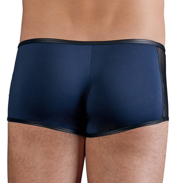 Blau-schwarze Herren-Mikrofaser-Pants im Mattlook mit abknöpfbarem Beutel von NEK – Ansicht 7