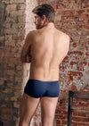 Blau-schwarze Herren-Mikrofaser-Pants im Mattlook mit abknöpfbarem Beutel von NEK – Ansicht 8