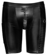 Schwarze Herren-Radlerhose im Mattlook mit Reißverschluss und Taschen von NEK – Ansicht 8