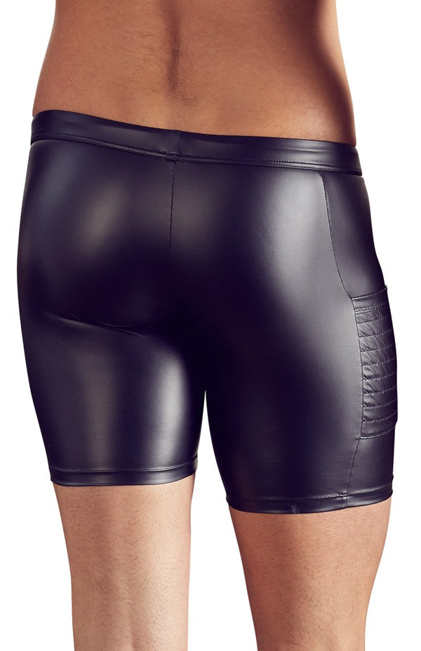 Schwarze Herren-Radlerhose im Mattlook mit Reißverschluss und Taschen von NEK – Ansicht 5