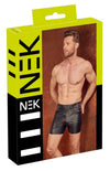 Schwarze Herren-High-Waist-Shorts im Mattlook mit Schnallenriemen von NEK