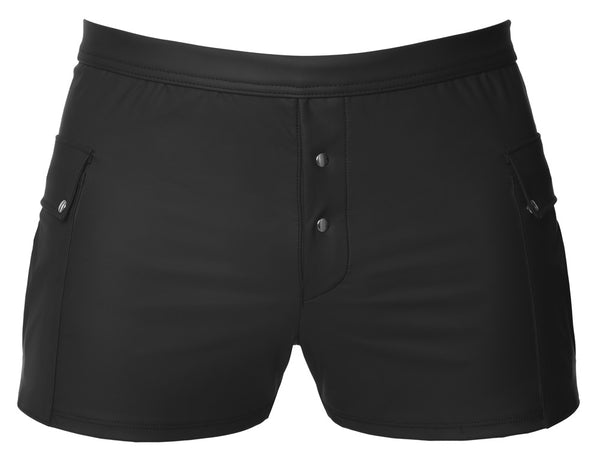 Schwarze Herren-Shorts im Worker-Style mit mattem Finish von Svenjoyment – Ansicht 6