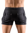 Schwarze Herren-Shorts im Worker-Style mit mattem Finish von Svenjoyment – Ansicht 4