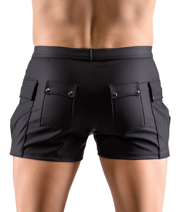 Schwarze Herren-Shorts im Worker-Style mit mattem Finish von Svenjoyment – Ansicht 4
