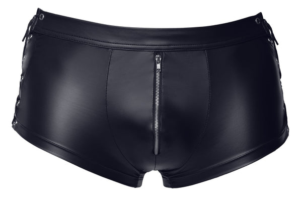 Schwarze eng geschnittene Herren-Pants im Mattlook mit Schnürung von Svenjoyment – Ansicht 6