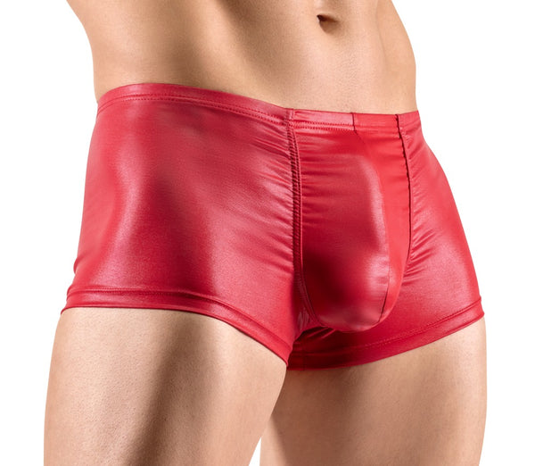 Rote Herren-Super-Sitz-Pants im knallroten Glanzlook mit Push-up von Svenjoyment – Ansicht 3