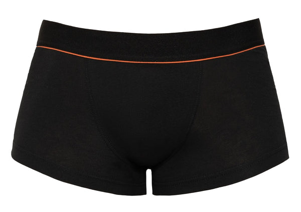 Schwarze eng geschnittene Herren-Pants aus Bio-Baumwolle mit rotem Streifen von Svenjoyment – Ansicht 5