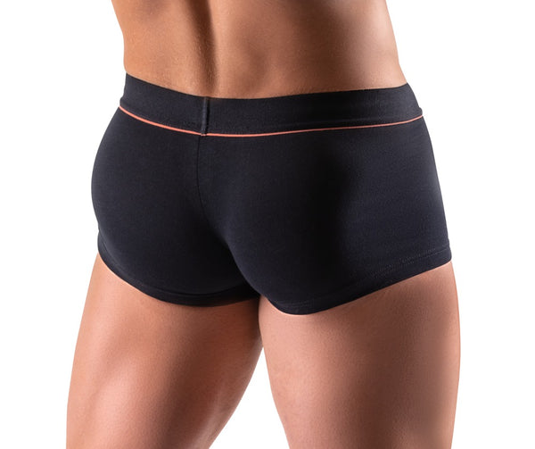 Schwarze eng geschnittene Herren-Pants aus Bio-Baumwolle mit rotem Streifen von Svenjoyment – Ansicht 4
