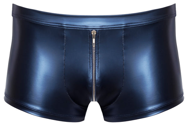 Blaue enge Herren-Pants im Metallic-Mattlook mit Reißverschluss von NEK – Ansicht 5