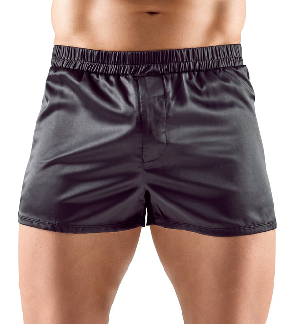 Schwarze legere Herren-Pants aus leicht elastischem Satin von Svenjoyment – Ansicht 2