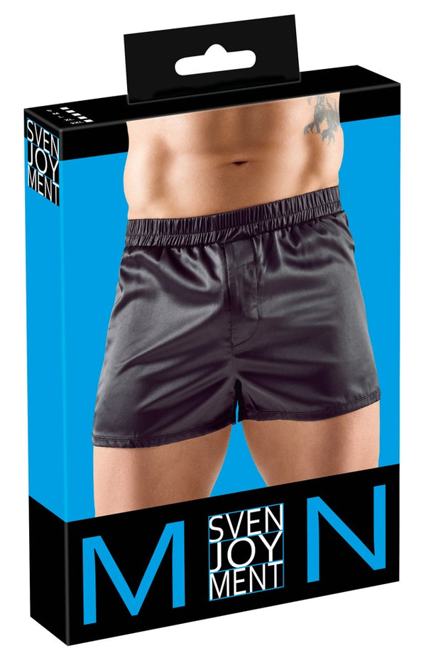 Schwarze legere Herren-Pants aus leicht elastischem Satin von Svenjoyment