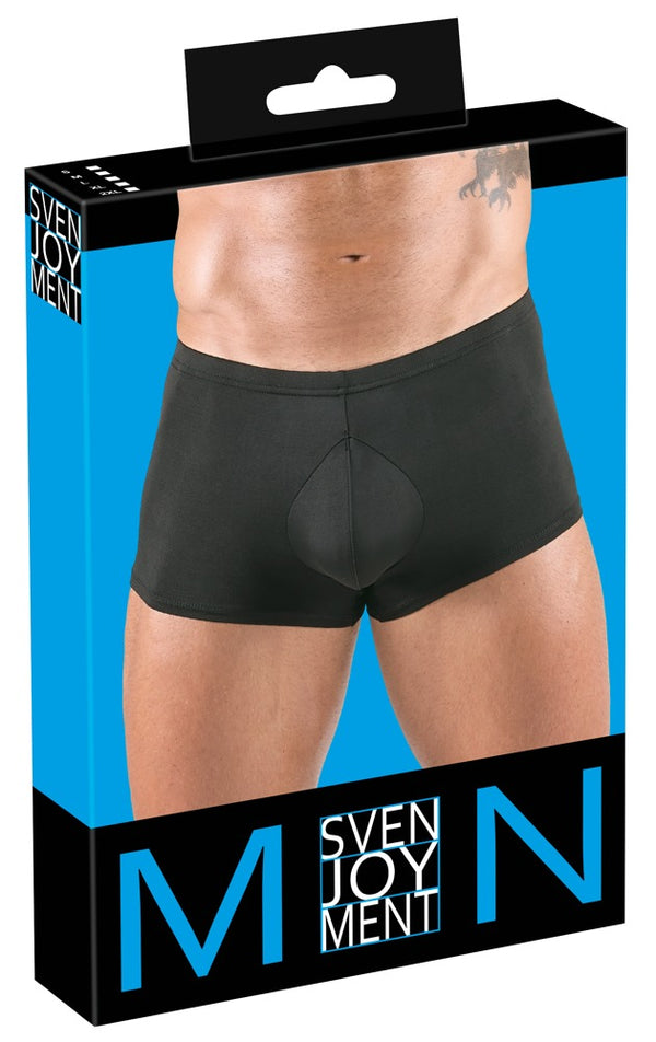 Schwarze enge Herren-Pants mit gepolstertem Suspensorium von Svenjoyment
