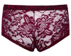 Transparente Herren-Pants aus dunkelroter floraler Spitze von Svenjoyment – Ansicht 6