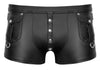 Schwarze körpernahe Herren-Pants im Mattlook mit Druckknopfleiste von NEK – Ansicht 7