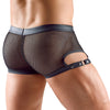 Schwarze betonende Herren-Netz-Pants mit Druckknopfleiste im Mattlook-Beutel von Svenjoyment – Ansicht 3