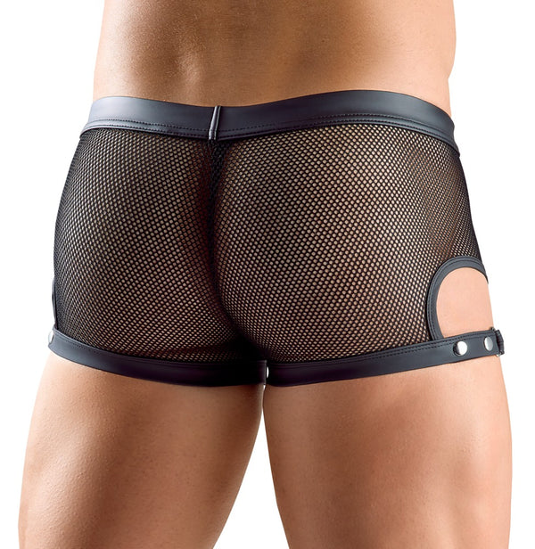 Schwarze betonende Herren-Netz-Pants mit Druckknopfleiste im Mattlook-Beutel von Svenjoyment – Ansicht 4
