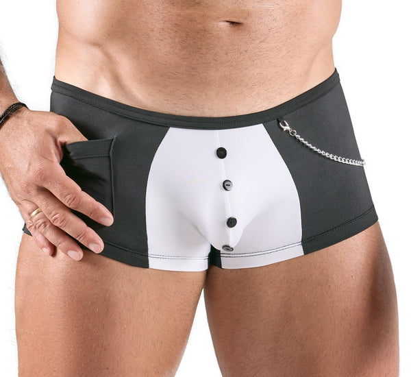 Schwarze enge Herren-Pants im schwarz-weißen Waiter-Style von Svenjoyment – Ansicht 3