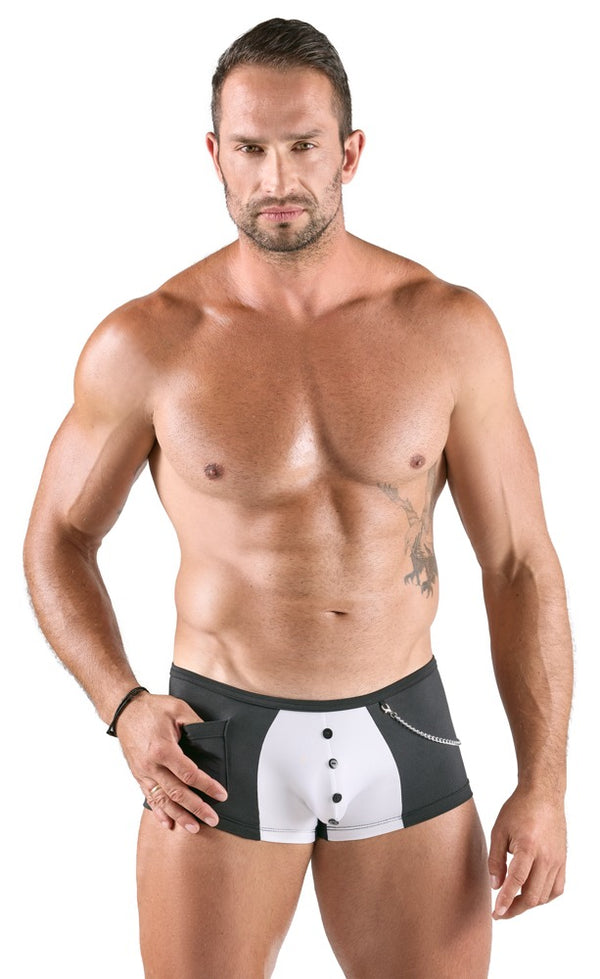 Schwarze enge Herren-Pants im schwarz-weißen Waiter-Style von Svenjoyment – Ansicht 4