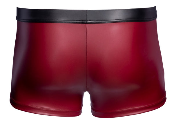 Rote enge Herren-Pants im Mattlook mit schwarzen Details, Netz und Nieten von NEK – Ansicht 7