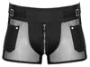 Schwarze betonende Herren-Pants im Mattlook mit Netz und Metall-Accessoires von Svenjoyment – Ansicht 6