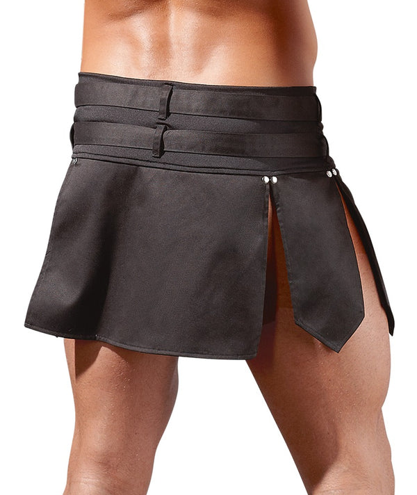 Schwarzer Herren-Rock im Gladiator-Style mit zwei Gürteln von Svenjoyment – Ansicht 5