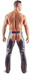 Schwarze Herren-Chaps mit String im Leder-Look von Svenjoyment – Ansicht 6