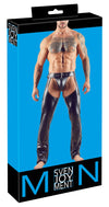 Schwarze Herren-Chaps mit String im Leder-Look von Svenjoyment
