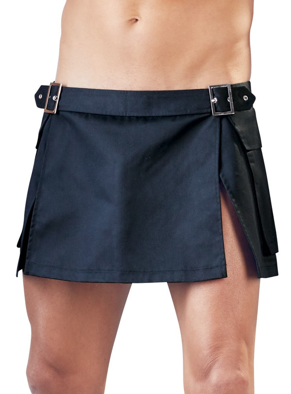 Schwarzer kurzer Herren-Rock aus Webstoff im Gladiator-Style von Svenjoyment – Ansicht 2