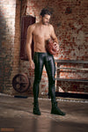 Schwarze Herren-Slim-Fit-Hose im Mattlook mit Nieten und Ringen von NEK – Ansicht 7