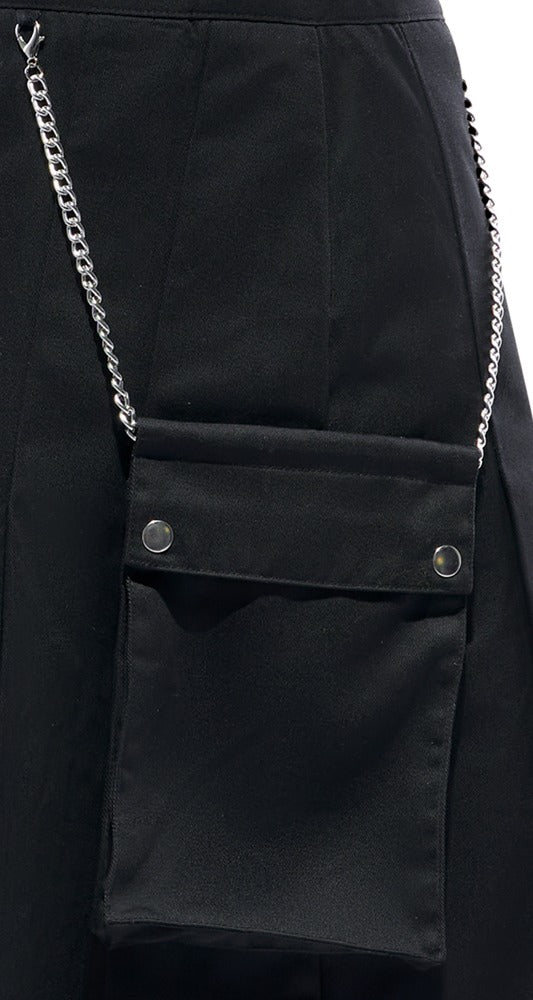 Schwarzer knielanger Herren-Rock im Kilt-Style mit abnehmbarer Tasche von Svenjoyment – Ansicht 7