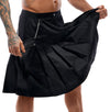 Schwarzer knielanger Herren-Rock im Kilt-Style mit abnehmbarer Tasche von Svenjoyment – Ansicht 4