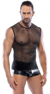 Schwarzes Herren-Grobnetz-Shirt mit Rundhals-Ausschnitt von Svenjoyment – Ansicht 3