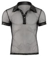 Schwarzes maskulines Herren-Hemd mit Polokragen und Druckknopfleiste von Svenjoyment – Ansicht 8