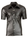 Schwarzes Herren-Shirt im Uniform-Look aus Lederimitat von Svenjoyment – Ansicht 5