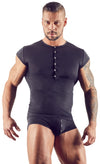 Schwarzes leicht transparentes Herren-Shirt aus Mikrofaser von Svenjoyment – Ansicht 4