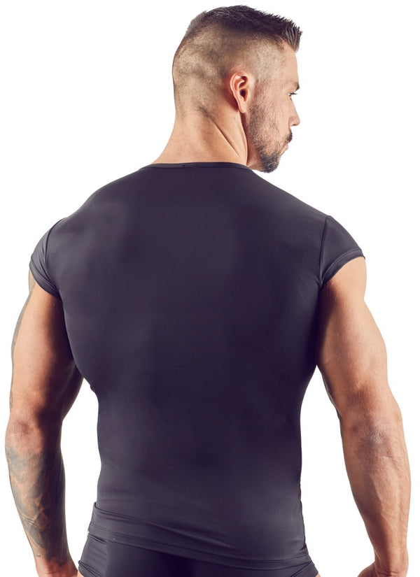 Schwarzes leicht transparentes Herren-Shirt aus Mikrofaser von Svenjoyment – Ansicht 5