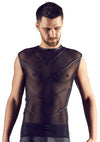 Schwarzes Herren-Shirt im Mattglanz mit Powernet-Einsatz von Svenjoyment – Ansicht 2