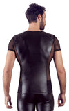 Schwarzes Herren-Shirt im Mattlook mit seitlichen Powernet-Einsätzen im Biker-Style von NEK – Ansicht 6