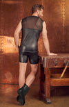 Schwarzes Herren-Top im Mattlook mit Powernet und aufgestepptem Harness von NEK – Ansicht 7