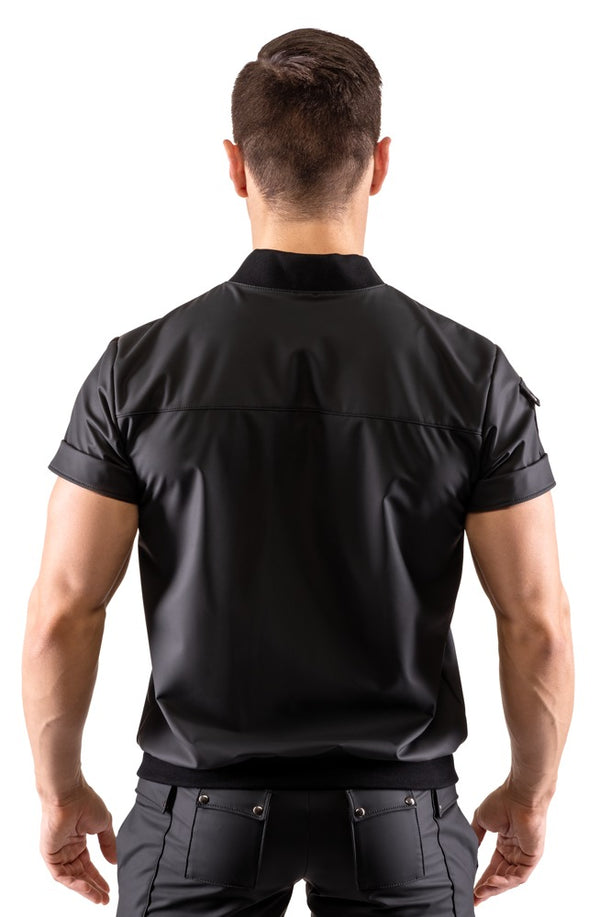 Schwarzes Herren-Hemdshirt im Blouson-Style mit mattem Finish von Svenjoyment – Ansicht 4