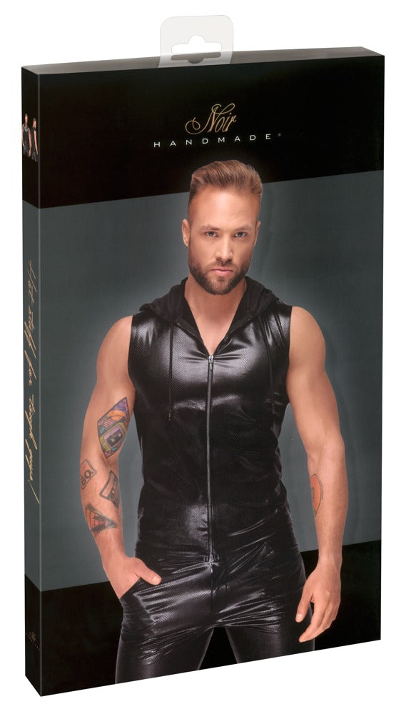 Kapuzenshirt mit Zwei-Wege Zipper Ärmellos Lounge Design von Noir Handmade Men – Ansicht 5