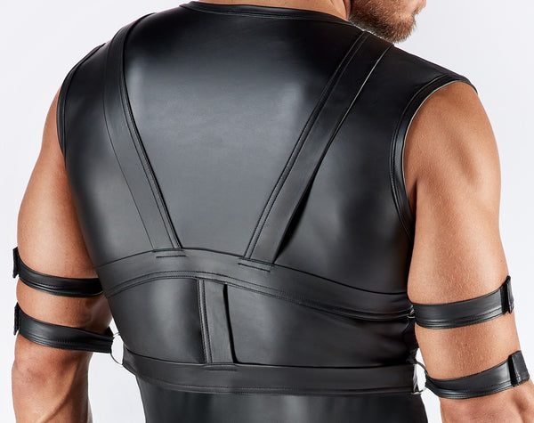 Schwarzes verführerisches Shirt Set mit integriertem Brust Harness von Svenjoyment – Ansicht 7