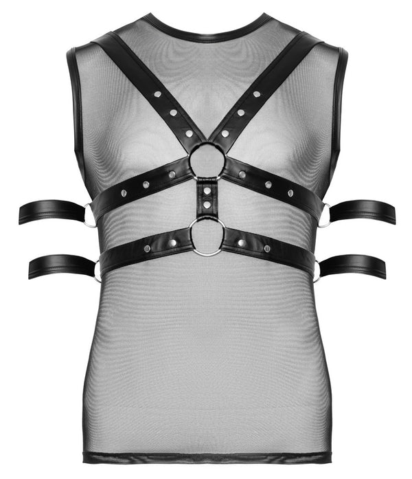 Schwarzes verführerisches Shirt Set mit integriertem Brust Harness von Svenjoyment – Ansicht 8