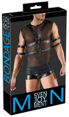 Schwarzes verführerisches Shirt Set mit integriertem Brust Harness von Svenjoyment