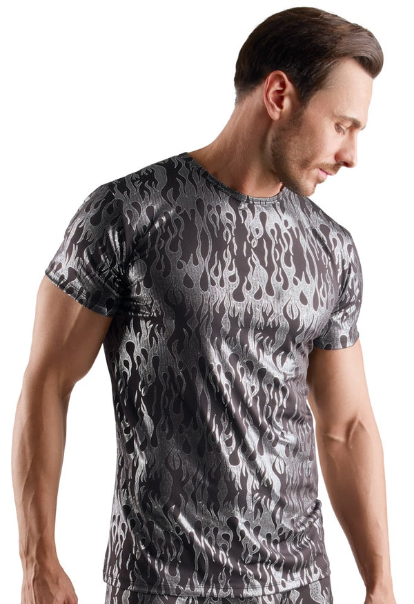 Schwarzes betonendes Herren-Shirt im Mystic-Metallic-Design von Svenjoyment – Ansicht 2