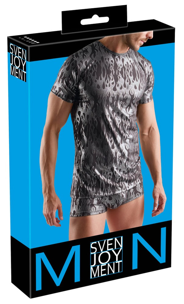 Schwarzes betonendes Herren-Shirt im Mystic-Metallic-Design von Svenjoyment