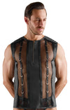 Schwarzes ärmelloses Herren-Shirt im Netz-Wetlook-Mix von Svenjoyment – Ansicht 2