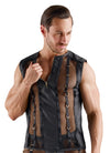 Schwarzes ärmelloses Herren-Shirt im Netz-Wetlook-Mix von Svenjoyment – Ansicht 3